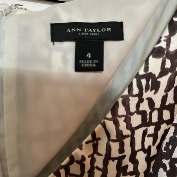 Ann Taylor Brown and Cream Midi Dress - Picture 2 of 12